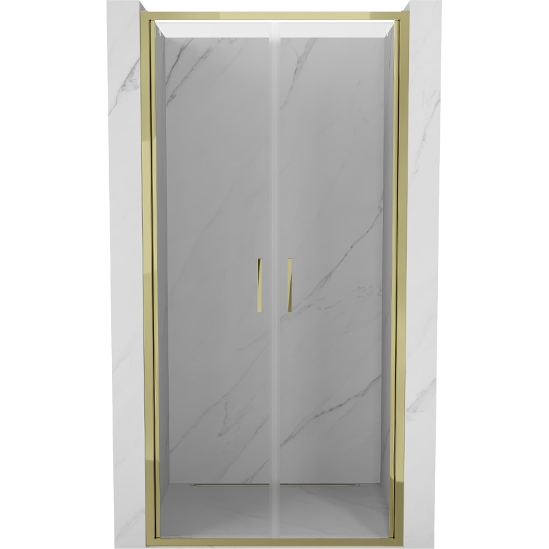 Mexen Exo-B Duo dvojité sprchové dvere otvárateľné 100 cm, transparentné, zlaté - 814-100-000-50-00