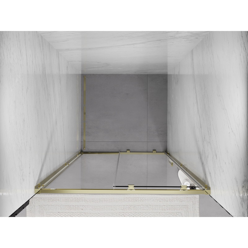 Mexen Exo-S posuvné sprchové dvere 105 cm, transparentné, zlaté - 8151-105-000-50-00