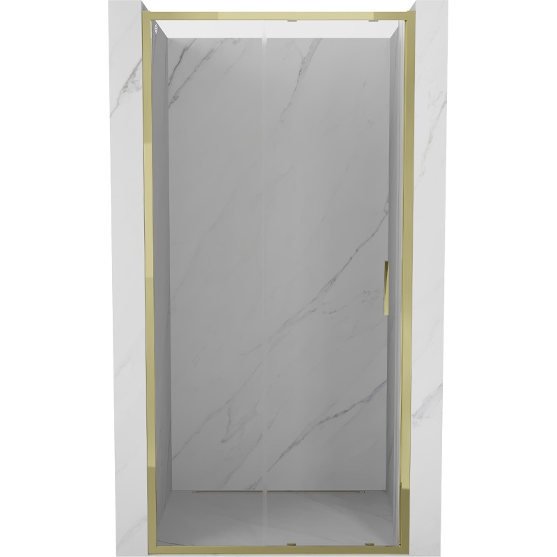 Mexen Exo-S posuvné sprchové dvere 120 cm, transparentné, zlaté - 8151-120-000-50-00