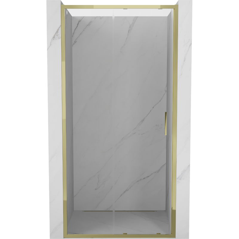 Mexen Exo sprchové dvere posuvné 125 cm, transparentné, zlaté - 8151-125-000-50-00