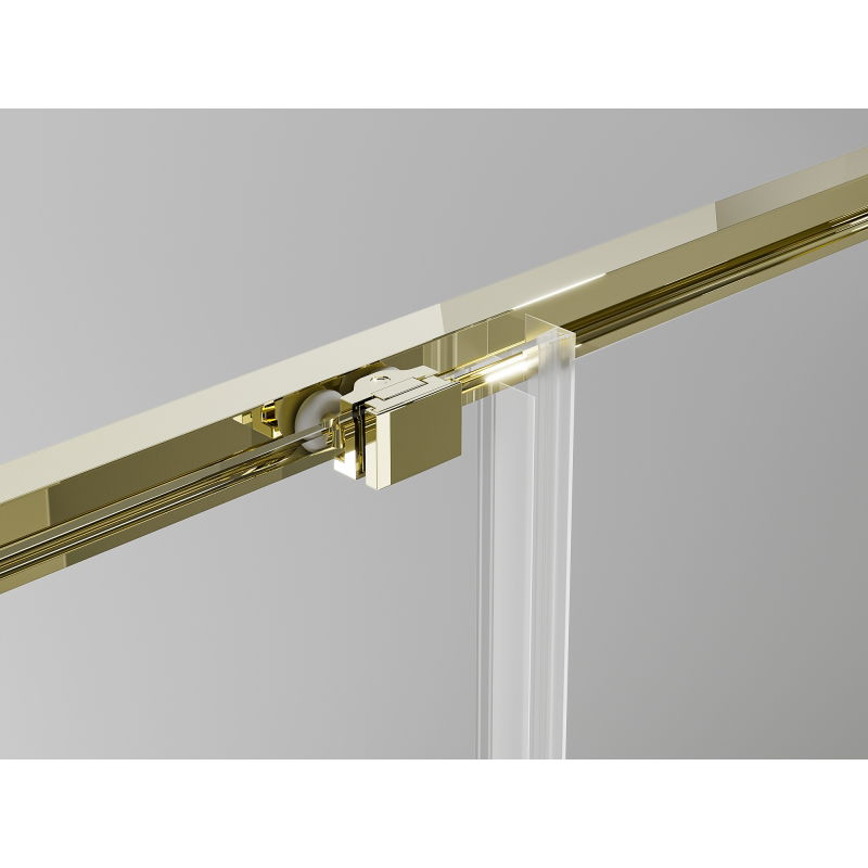 Mexen Exo sprchové dvere posuvné 135 cm, transparentné, zlaté - 8151-135-000-50-00