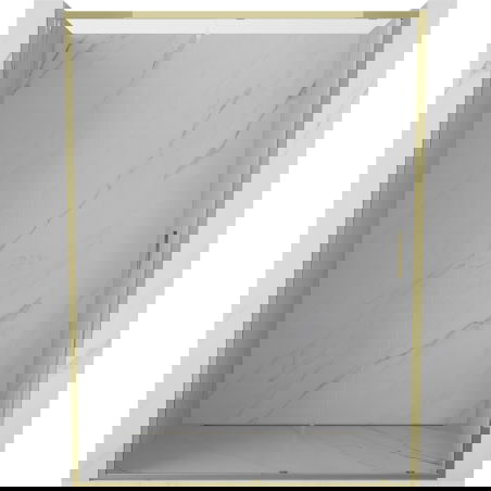Mexen Exo sprchové dvere posuvné 135 cm, transparentné, zlaté - 8151-135-000-50-00