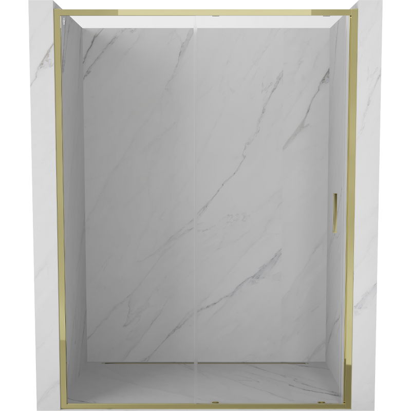 Mexen Exo posuvné sprchové dvere 155 cm, transparentné, zlaté - 8151-155-000-50-00