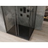 Mexen Omega posuvná sprchová kabína 100 x 90 cm, transparentná, čierna + sprchová vanička Flat, čierna