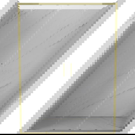 Mexen Exo dvojité posuvné sprchové dvere 140 cm, transparentné, zlaté - 8152-140-000-50-00