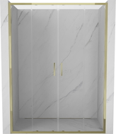 Mexen Exo-S Duo dvojité posuvné sprchové dvere 160 cm, priehľadné, zlaté - 8152-160-000-50-00
