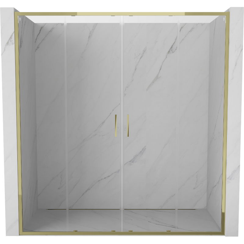 Mexen Exo dvojité posuvné sprchové dvere 170 cm, transparentné, zlaté - 8152-170-000-50-00