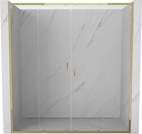 Mexen Exo dvojité posuvné sprchové dvere 170 cm, transparentné, zlaté - 8152-170-000-50-00