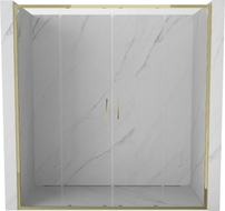 Mexen Exo-S Duo dvojité posuvné sprchové dvere 180 cm, transparentné, zlaté - 8152-180-000-50-00