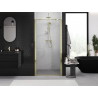Mexen Exo-F skladacie sprchove dvere 65 cm, priehľadné, zlaté - 816-065-000-50-00
