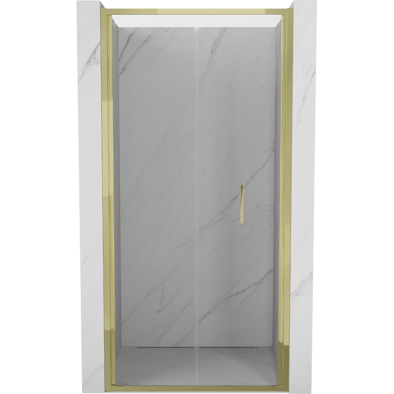 Mexen Exo-F skladacie sprchove dvere 65 cm, priehľadné, zlaté - 816-065-000-50-00