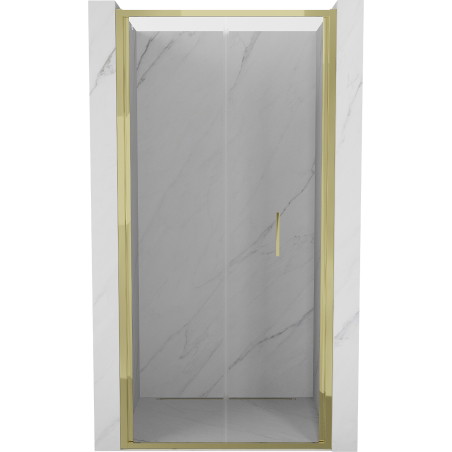Mexen Exo-F skladacie sprchove dvere 65 cm, priehľadné, zlaté - 816-065-000-50-00