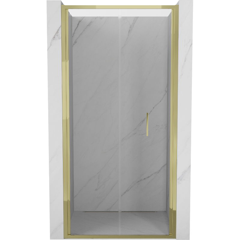 Mexen Exo sklápacie sprchové dvere 85 cm, transparentné, zlaté - 816-085-000-50-00