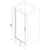 Mexen Exo sprchové dvere otváravé 60 cm, priehľadné, zlaté - 817-060-000-50-00