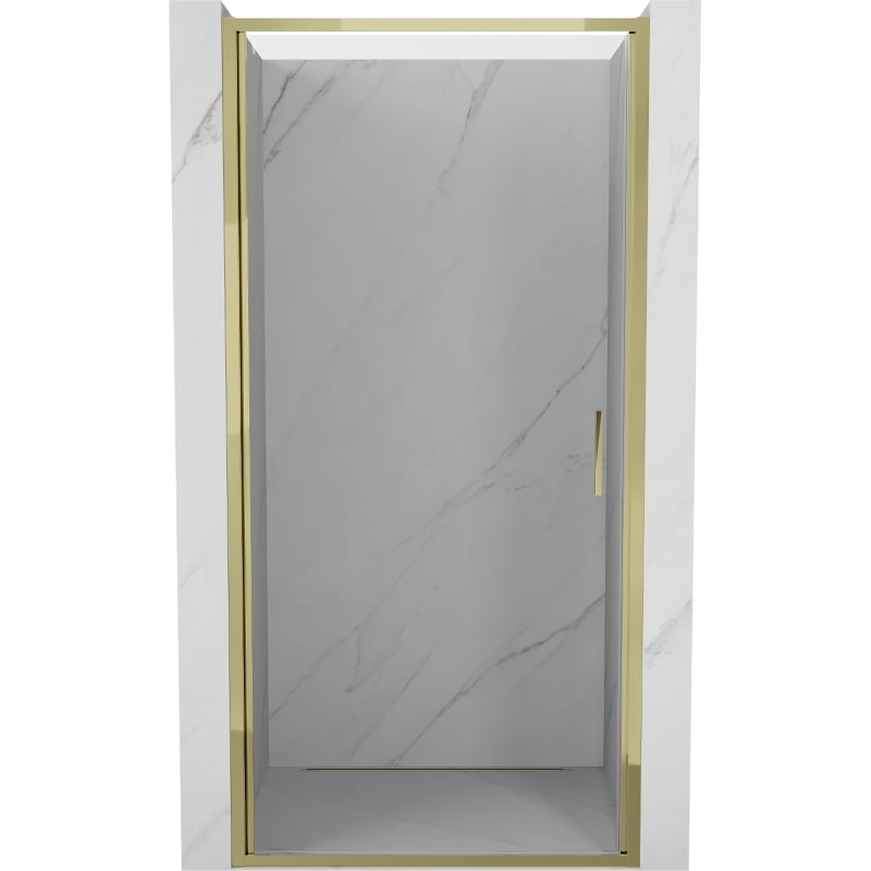 Mexen Exo sprchové dvere otváravé 60 cm, priehľadné, zlaté - 817-060-000-50-00