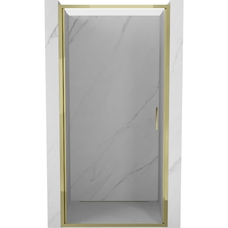 Mexen Exo sprchové dvere otváravé 60 cm, priehľadné, zlaté - 817-060-000-50-00