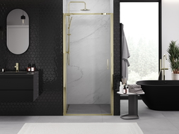 Mexen Exo sprchové dvere otočné 70 cm, transparentné, zlaté - 817-070-000-50-00
