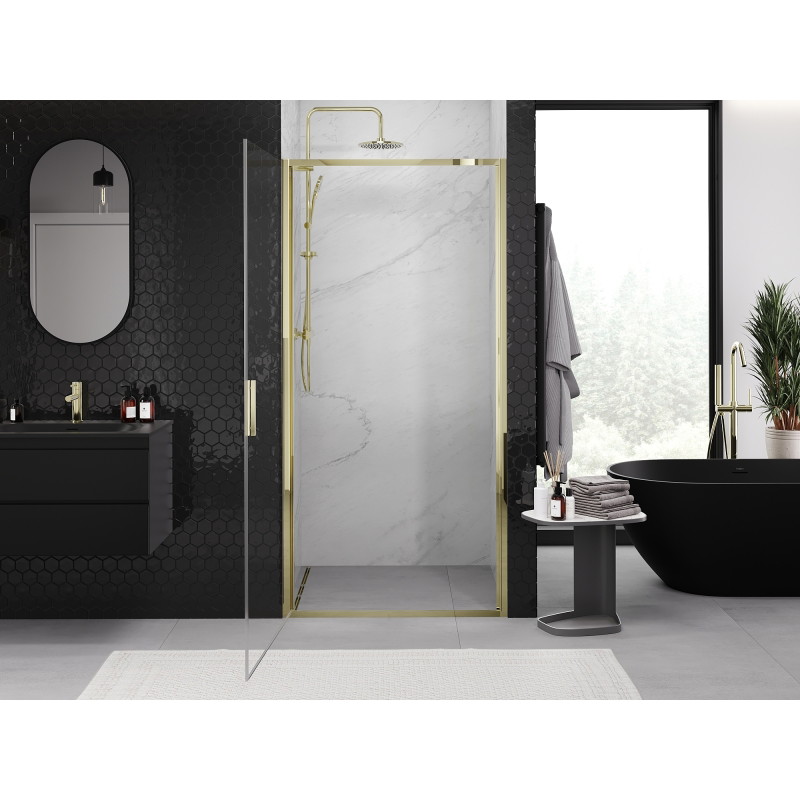 Mexen Exo-B otváracie sprchové dvere 80 cm, transparentné, zlaté - 817-080-000-50-00