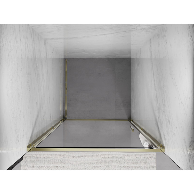 Mexen Exo-B otváracie sprchové dvere 85 cm, transparentné, zlaté - 817-085-000-50-00