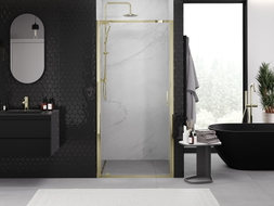 Mexen Exo-BR sprchové dvere otváracie 60 cm, priehľadné, zlaté - 8181-060-000-50-00