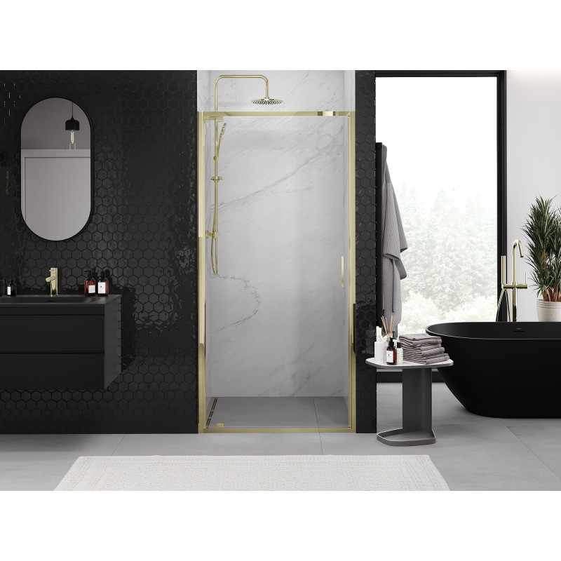 Mexen Exo-BR sprchové dvere otočné 70 cm, transparentné, zlaté - 8181-070-000-50-00