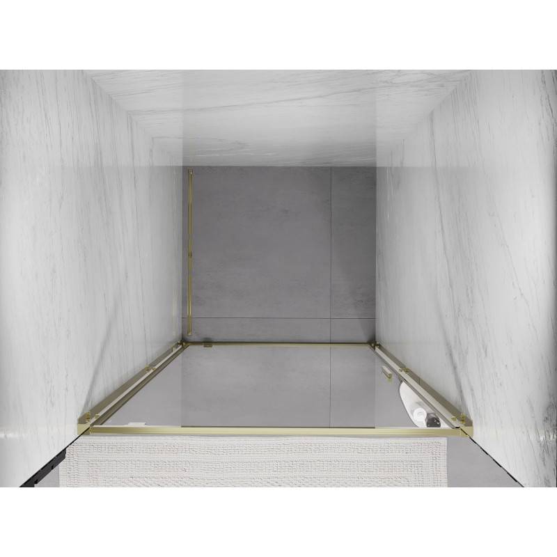 Mexen Exo-BR sprchové dvere otváracie 80 cm, transparentné, zlaté - 8181-080-000-50-00