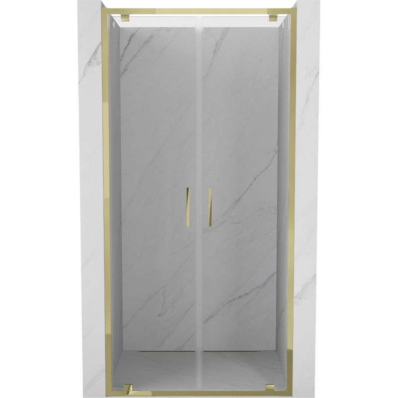 Mexen Exo dvojité sprchové dvere výkyvné 70 cm, transparentné, zlaté - 8182-070-000-50-00