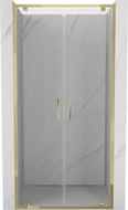 Mexen Exo-BR Duo dvojité sprchové dvere otvárateľné 70 cm, transparentné, zlaté - 8182-070-000-50-00