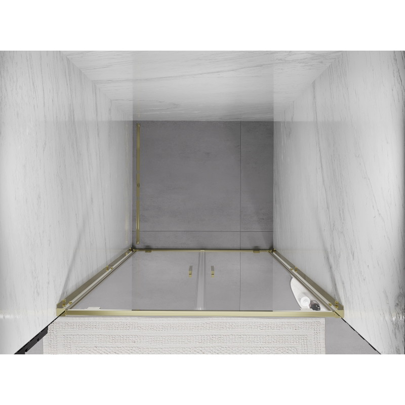 Mexen Exo-BR Duo dvojité sprchové dvere otvárateľné 70 cm, transparentné, zlaté - 8182-070-000-50-00