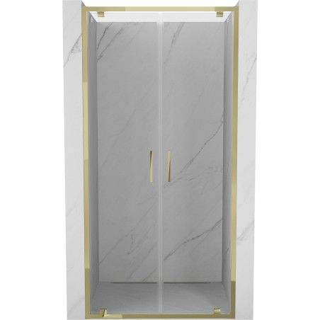 Mexen Exo-BR Duo dvojité sprchové dvere 80 cm, priehľadné, zlaté - 8182-080-000-50-00