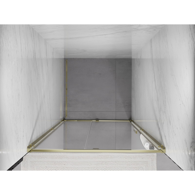 Mexen Exo-R sprchové dvere s otočnými 120 cm, transparentné, zlaté - 819-120-000-50-00