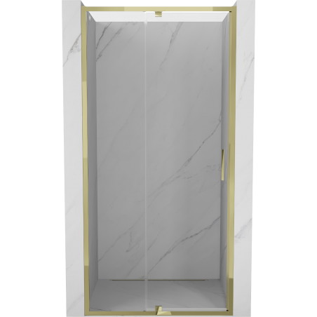 Mexen Exo-R sprchové dvere s oblukom 125 cm, priehľadné, zlaté - 819-125-000-50-00