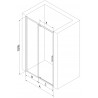 Mexen Exo-R sklenené sprchové dvere 135 cm, priehľadné, zlaté - 819-135-000-50-00