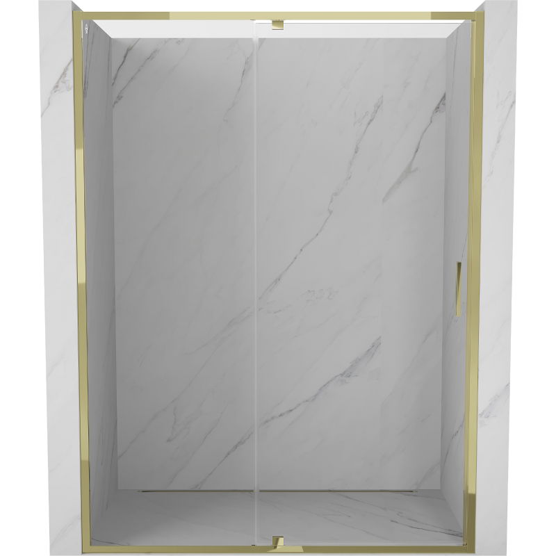 Mexen Exo sprchové dvere otočné 160 cm, transparentné, zlaté - 819-160-000-50-00