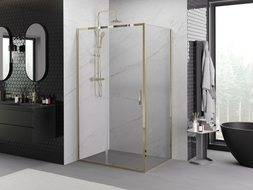Mexen Exo-S posuvná sprchová kabína 120 x 80 cm, transparentná, zlatá - 8151-120-080-50-00
