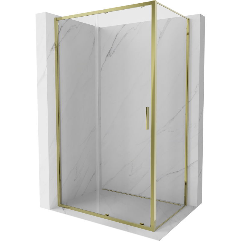 Mexen Exo sprchovací kút posuvný 155 x 80 cm, transparentný, zlatý - 8151-155-080-50-00