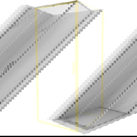 Mexen Exo posuvná sprchová kabína 90 x 90 cm, priehľadná, zlatá - 8151-090-090-50-00