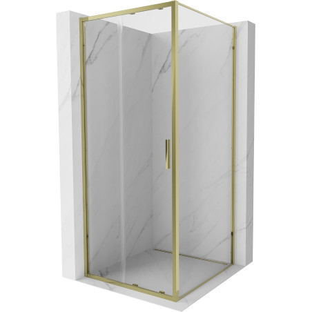 Mexen Exo-S posuvná sprchová kabína 95 x 95 cm, transparentná, zlatá - 8151-095-095-50-00