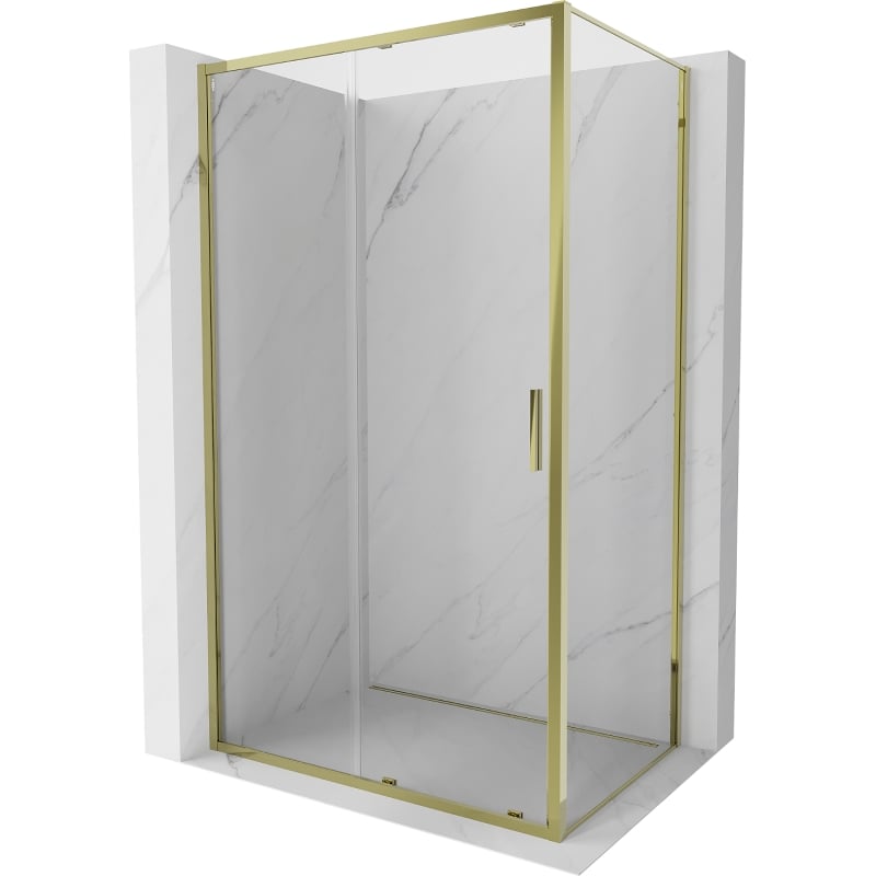 Mexen Exo posuvná sprchová kabína 145 x 95 cm, transparentná, zlatá - 8151-145-095-50-00