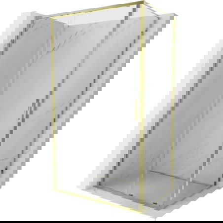 Mexen Exo sprchový kút, posuvný, 125 x 100 cm, transparentný, zlatý - 8151-125-100-50-00