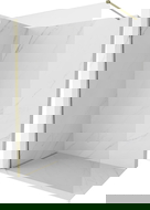 Mexen Kioto-X sprchová priečka Walk-in 160 x 200 cm, priehľadná 10 mm, zlatá - 800-160-101-50-00-X