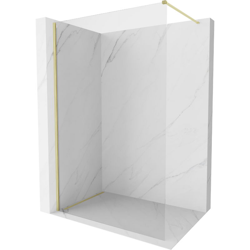 Mexen Kioto-X sprchová stena Walk-in 100 x 200 cm, transparentná 10 mm, zlatá kartáčovaná - 800-100-101-55-00-X