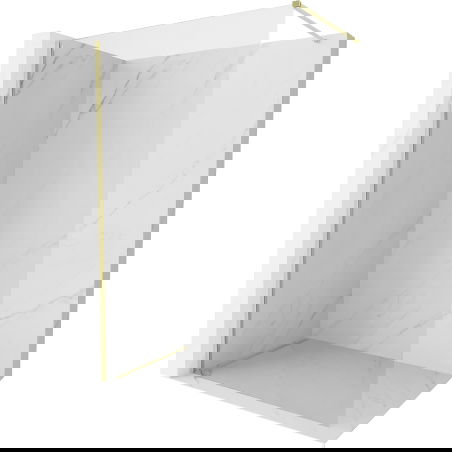 Mexen Kioto-X sprchová stena Walk-in 100 x 200 cm, transparentná 10 mm, zlatá kartáčovaná - 800-100-101-55-00-X