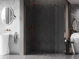 Mexen Kioto-X sprchová stena Walk-in 70 x 200 cm, transparentná 10 mm, ružové zlato - 800-070-101-60-00-X