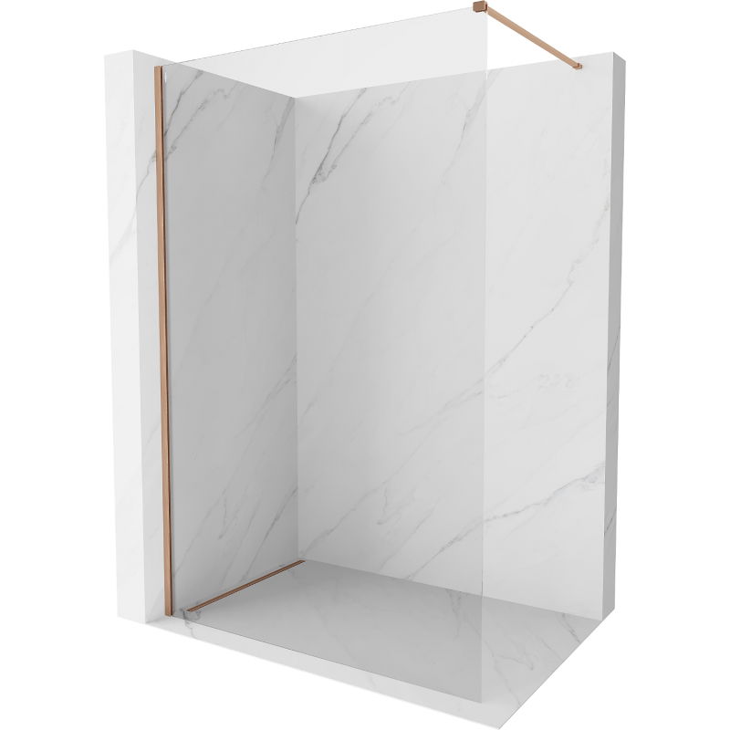 Mexen Kioto-X sprchová stena Walk-in 140 x 200 cm, transparentná 10 mm, brúsená meď - 800-140-101-65-00-X
