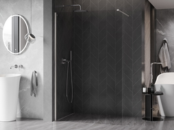 Mexen Kioto-X sprchová stena Walk-in 100 x 200 cm, priehľadná 10 mm, brúsený nikel - 800-100-101-97-00-X