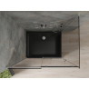 Mexen Omega posuvná sprchová kabína 100 x 90 cm, grafit, chróm + vanička Flat, čierna - 825-100-090-01-40-4070