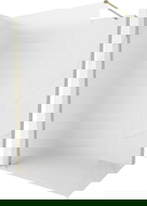 Mexen Kioto-X sprchová stena Walk-in 130 x 200 cm, námraza 10 mm, zlatá - 800-130-101-50-30-X