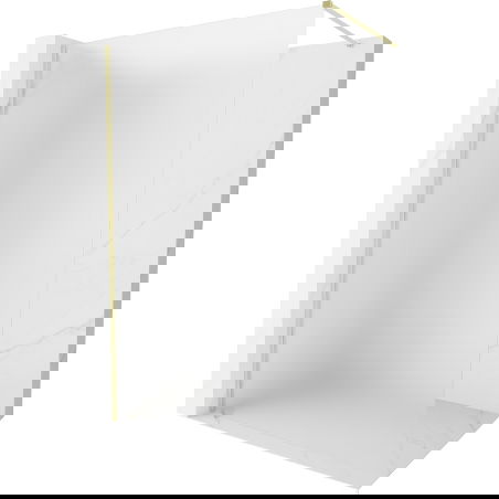 Mexen Kioto-X sprchová stena Walk-in 140 x 200 cm, mrazené 10 mm, zlatá kartáčovaná - 800-140-101-55-30-X