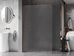 Mexen Kioto-X sprchová stena Walk-in 100 x 200 cm, matná 10 mm, ružové zlato - 800-100-101-60-30-X